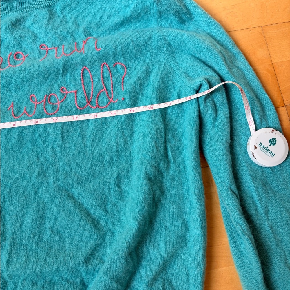 Lingua Franca “Who run the world” sweater cashmere cable stitched who run - Picture 9 of 12